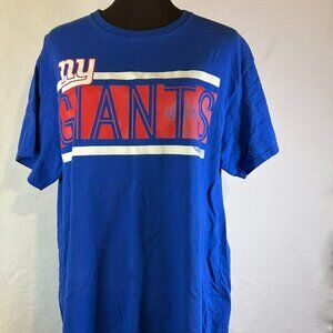 Team Apparel Men’s NY Giants Blue Distressed T-Shirt Short Sleeve Size Large
